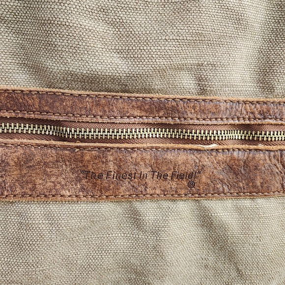 Rawlings Tan Canvas Brown Leather Duffle Bag Weekender The Finest In The Field - Picture 8 of 13